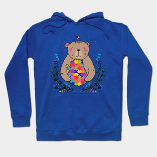 floral autistic mama bear Hoodie